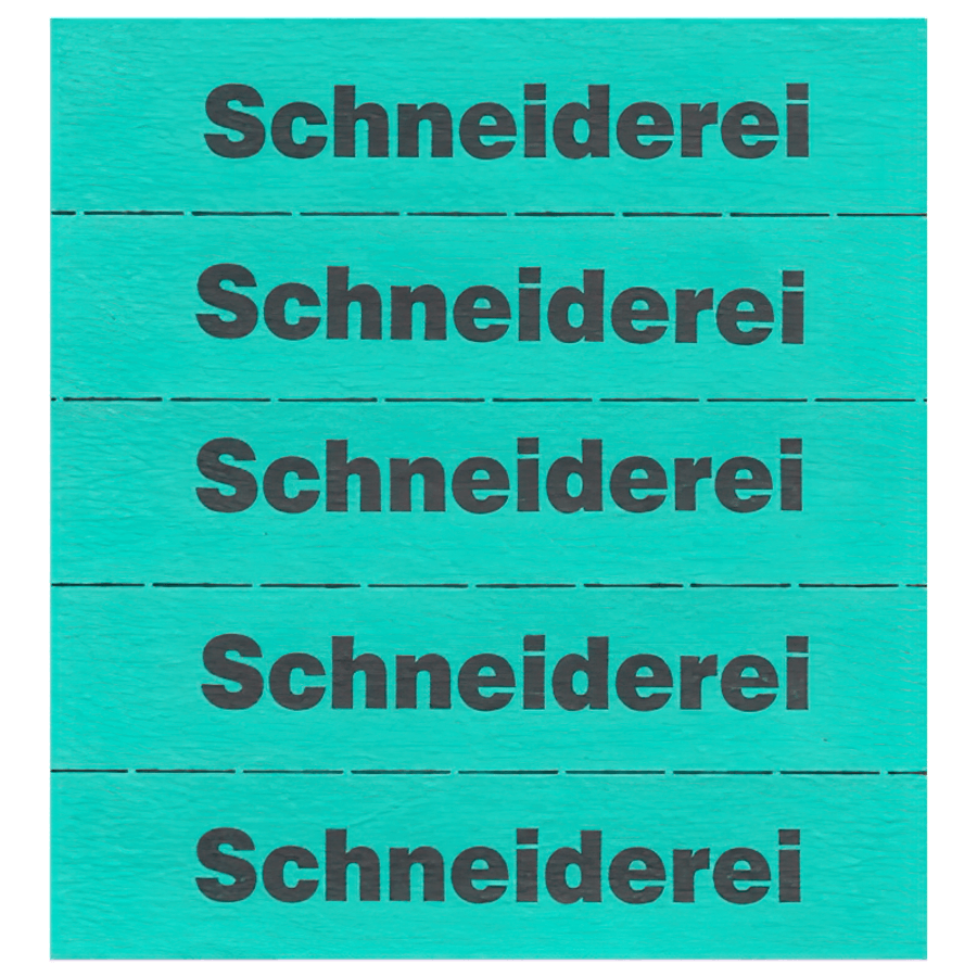 Markierungszettel `Schneiderei` dunkel grün geblockt a.100 Blatt=500 Abrisse